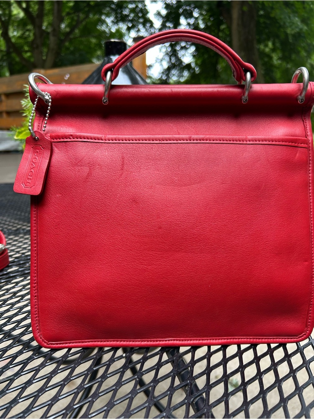 Coach Vintage Red Willis with Nickel hardware - Picture 2 of 11